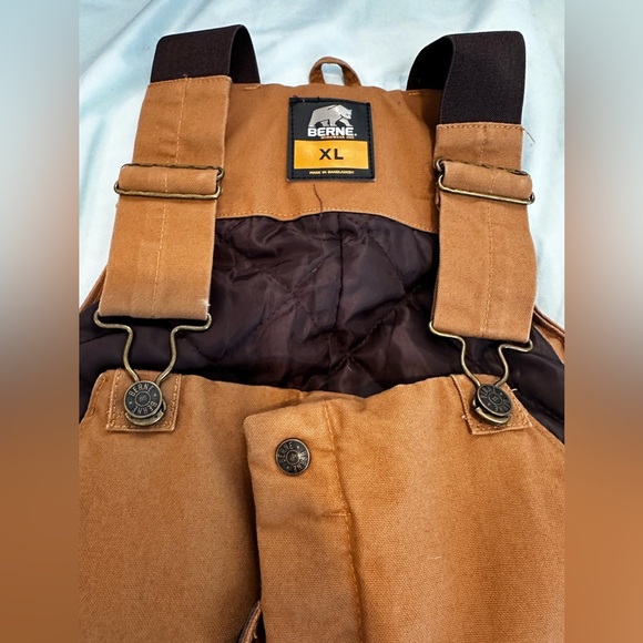 Berne XL Regular Heritage Insulated Bib Overall Duck Brown. Heavy Duty Workwear. - Picture 4 of 15